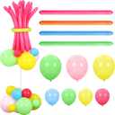 4 Sets Pink Blue Yellow Green Balloons Kit Rainbow Balloons with Base for Table Centerpieces Cartoon Magic Theme Party Decoration for Birthday Baby Shower Gender Reveal