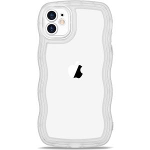 Set of 3 Case for iPhone 16 Pro Max Case Wavy Edge Clear Back Design, Anti-Slip Grip Cute Wave Curly Frame Shape Shockproof Soft TPU & Hard Bumper Protective Phone Case Cover