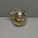 Hammered Tea Kettle, Stainless Steel Tea/Coffee Pot Loose Leaf Teapot for Tea, Milk, Coffee, 1.2L Teapot with Strainer Stovetop Tea Kettle, Outdoor Travel Supplies, Gift For Tea (Gold)