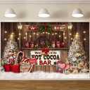 Christmas Hot Cocoa Bar Backdrop for Photoshoot Winter Snowy Retro Wooden Candy Shop Background Christmas Holiday Party Decorations Children Birthday Party Backdrop,7X5FT