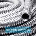 25 ft 3/4 Inch Reduced Wall Flexible Metal Conduit, Low Voltage,Galvanized Steel Outdoor Electrical Conduit for Greenfield Wiring, Cable Management