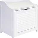 Household Essentials Single Load Hamper Cabinet Seat, White