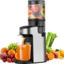 CFR637 Juicer Machines,400W Cold Press Juicer,4.9"Wide Feed Chute Slow Masticating Juicer for Whole Vegetables & Fruits,High Juice Yield,Easy to Clean,Advanced Touch Sensing Switch(Silver)