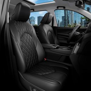 for Grand Highlander Seat Covers Full Set, 1:1 Custom Fit for Grand Highlander 2024 2025 2026 7 Seaters,2nd Row Captain Chairs Leather Seat Protectors(Black)