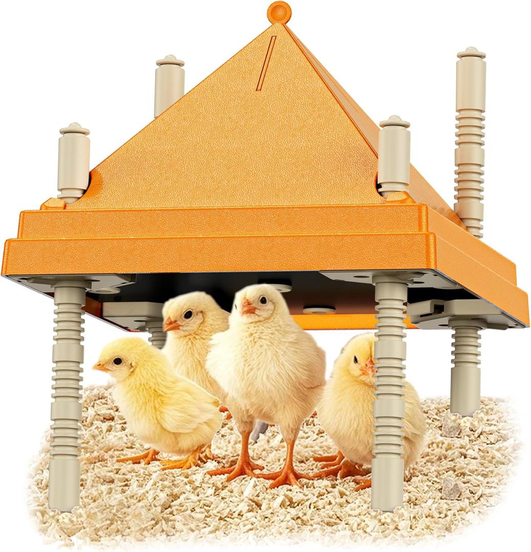 Brooder Plate for Chicks,10" x 10" Heat Plate for Chicks with Triangular Cone Anti-Perch Design