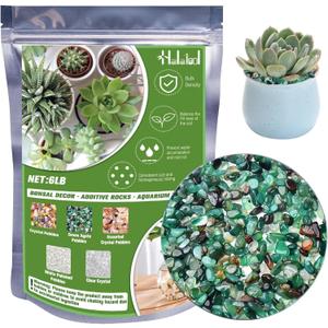 Halatool 6LB Green Pebbles 0.35"- 0.6" Aquarium Gravel for Fish Tank Natural Landscaping Pebbles for Home Decor Decorative Polished Stones for Succulents Potted Plants DIY Handmade & Vase Filler