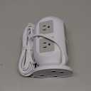 TESSAN Tower Surge Protector Power Strip 15 ft, Long Flat Extension Cord with Multiple Outlets, 8 AC Outlets with 4 USB Ports (1 USB C), Charging Station with Surge Protection, for Home Office Dorm (Grey)