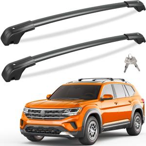 Tuyoung 260lbs Lockble Roof Rack Cross Bars Compatible with Volkswagen VW Atlas 2017-2025 with Raised Side Rails(Not For Atlas Cross Sport), Heavy Duty Anti-Theft Aluminum Roof Rails Crossbars Rooftop