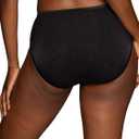 Vanity Fair Women's Illumination Hi Cut Panties, Silky Stretch & Satin Trim (Black, XXL)