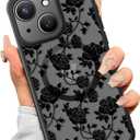 SEXYMOM Magnetic for iPhone 15 Case - Wireless Charging Compatible,Military Drop Tested Cover,Cute Floral Design for Women and Girls,Slim Fit Translucent Matte Phone Case - Roses