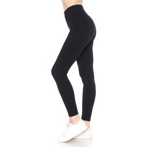 Leggings Depot Women's Cotton Leggings (Medium, Yoga Black)