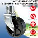 6-Inch Trailer Jack Wheel Replacement with Pin Tongue Jack Wheel Hitch Utility Replacement Parts Trailer Wheel Jack 1200lb Capacity