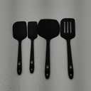 DI ORO Silicone Turner Spatula Set - Kitchen Spatulas for Nonstick Cookware - Cooking Utensils for Flipping Eggs & Pancakes - 600F Heat-Resistant BPA Free Turners - Dishwasher Safe (4pc, Black)