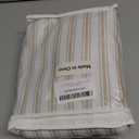 Farmhouse Shower Curtain with Ruffle Hem Linen Shower Curtains for Bathroom Country Vintage Rustic Natural Fabric, White-Beige Stripe 72" W x 72" L