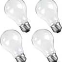 A19 Incandescent Light Bulbs 60 Watt, Dimmable, 2700K Soft White, 4 Pack