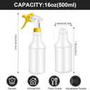 Eccliy 12 Pcs 16 Oz Plastic Spray Bottle, Adjustable Empty Reusable Sprayer for Cleaning, Planting, Water, Bathroom and Kitchen, BBQ, Commercial and Residential (Original,Black,Yellow)