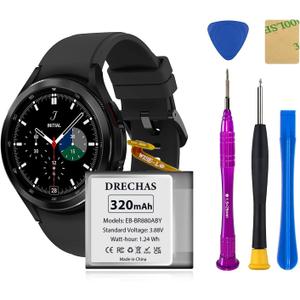 [320mAh] EB-BR880ABY Battery for Samsung Galaxy Watch 4 Classic SM-R880 SM-R885 (42mm)/Galaxy Watch 4 SM-R860 SM-R865 (40mm) with Repair Tool Kits