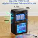 Dehumidifier, 95 OZ Dehumidifiers for Home (800 sq.ft), Quiet Small Dehumidifiers for Bedroom Bathroom Basements Closet RV, Auto Shut Off, Two Working Models and 7 Colors LED（Black）