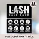 3 x Cute Modern Lash Extension After Care Cards/Pack of 55 business card size. Eyelash extensions supplies great for your lash extension kit (Black, White and tan/light pink)