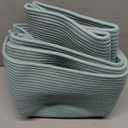 4 Pack Storage Baskets for Organizing Toys, Towels, and Clothes, Woven Basket for Shelves, Sturdy Nursery Cube Bins for Storage, 13''L x9''W x7.8''H, Frosty Green