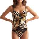 LIZENS Women's One Piece Swimsuit Sexy Spaghetti Strap Bathing Suit for Beach (M)