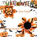 Elegant Little Tail Halloween Dog Collar - Orange Stripe Pet Collar With Flower for Small Dogs - Soft Durable Holiday Accessory (Small (Pack of 1))