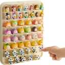 Clear Display Case for Mini Figures, Wall-Mounted Figures Display Box, Multi Story Minifigure Display Cabinet Suitable for Collectibles Action Figures Under 1.57 Inches (Cream)