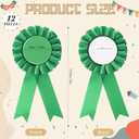12 Pieces Blank Award Ribbon Prize 1st Place Rosette Medal Winner Victory Recognition Participation Ribbon for Competition Sport Event School Contest(Green)