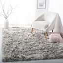 SAFAVIEH Ocean Shag Collection Area Rug - 8' x 10', Light Grey, Handmade Solid, 2.4-inch Thick Ideal for High Traffic Areas in Living Room, Bedroom (OCG101F)