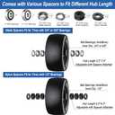 11x6.00-5 Flat Free Tire, Zero Turn Mower Front Tires with 3/4" or 5/8" and 1/2" Bearings, 5.2"- 8.3" Centered Hub, Load 400lbs, 11x6.00-5 Tires for Zero Turn Mower by Cubesprings - 1Pack