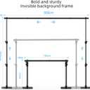 Backdrop Stand, 107ft Background Stand Backdrop Frame Banner Stand with Metal Flat Base, Multi-Purpose Stand for Party, Wedding Decoration, Photography