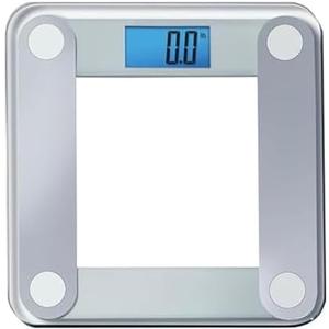 Eat Smart Digital Bathroom Scale with Extra Large Easy to Read Lighted Display, Weight Tracking, Includes Body Tape, Grey and Clear (1 Count (Pack of 1))