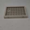 Velvet Jewelry Tray 48 Grid Jewelry Display Tray Organizer Box with Transparent Lid Rings Earrings Necklaces Pendants Display Box Suitable for Women and Girls (Beige)