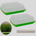 Seed Sprouter Tray 2PCS Soil-Free Wheatgrass Grower Sprouting Container with Lid 20CPS Germinating Growing Paper