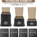 8 inch Bed Risers Adjustable Furniture Risers - Heavy Duty Non-Slip Lift Supports for Beds/Couches/Sofas, Durable Square Design with Creates Storage Space (4 Pack Black, Huge5.5 8 inch)