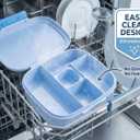 L&A's Bento Lunch Box for Kids and Adults - Leakproof 5-Compartment Lightweight Food Container, Large Capacity Meal Prep for School and Work, BPA-Free, Microwave & Dishwasher Safe (Blue)