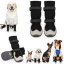 Dog Shoes for Large Small Medium Dogs, Dog Snow Boots Winter, Dog Booties and Paw Protectors to Prevent Licking, Anti-Slip Dog Shoes with Reflective for Hot Pavement,Hardwood Floors, Hiking (Size 4)