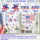 4 x 4th of July Window Clings Patriotic Independence Day Labor Day Window Stickers, USA Stars Veterans Day, Fourth of July Window Decorations for School Home Office Party Supplies