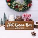 Hot Cocoa Bar Box Hot Chocolate Bar Tray Hot Cocoa Station Sign Wooden Farmhouse Decor Kitchen Organizer Wood Winter Decor Storage Holiday Decor