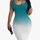 Mrskoala Women Midi Tank Dresses Casual Sexy Club Dress Summer Turquoise L