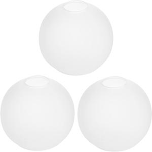 3 Pack White Frost Glass Shade Replacements, Globe Glass Lamp Shade Covers for Light Fixtures, 1.65 Inch Fitter Globes Lampshades for Wall Sconces Chandelier Pendant Lights Bath Vanity Lights