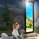 Windimiley One Way Privacy Window Film Window Tint for Home Heat Blocking See Out Not in Mirror Reflective Static Cling UV Sun Blocking Anti Heat Blocker Removable Classroom Window Cover,29.5x157.5in