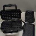 3-in-1 Belgian Waffle Maker 1200W, Breakfast Sandwich Maker & Waffle Iron with Removable Nonstick Plates, 5-Gear Temperature Control, Cool Touch Handle, Easy to Clean for Family Breakfast