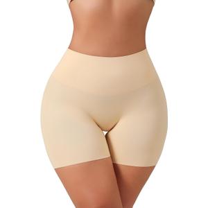 Tummy Control Shapewear Shorts for Women Under Dress Womens Compression Shorts Under Dress Shapewear (Beige, S)