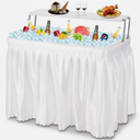 Dragosum Outdoor Cooler Table with Drain, Folding Ice Cooler Table with Removable Matching Skirt, Portable Table Coolers 4 Foot for Party BBQ Camping Wedding