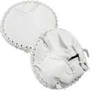 VioraWhite Pancake Baseball and Softball Training Glove - Flat & Soft Premium PVC Fielding Gear for Left-Hand Throw, Great Choice for Teens