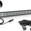 30 Inch LED Light Bar with Wiring Harness, AKD Part 300W 5D Lens Offroad Driving Light Spot Flood Combo Double Row LED Work Light Kit Bumper Grille Light Bar for Trucks Pickup SUV UTV Wrangler Boat