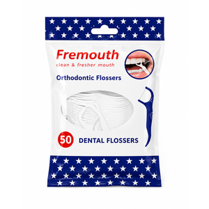 Fremouth Upgraded Orthodontic Flossers for Braces - Ortho Dental Floss Picks, 50 Count