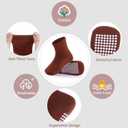 JAKIDAR 12 Pack Baby Toddler Socks Non Slip Grip Cotton Crew Socks for Boys Girls Infants Kids, 6-12M