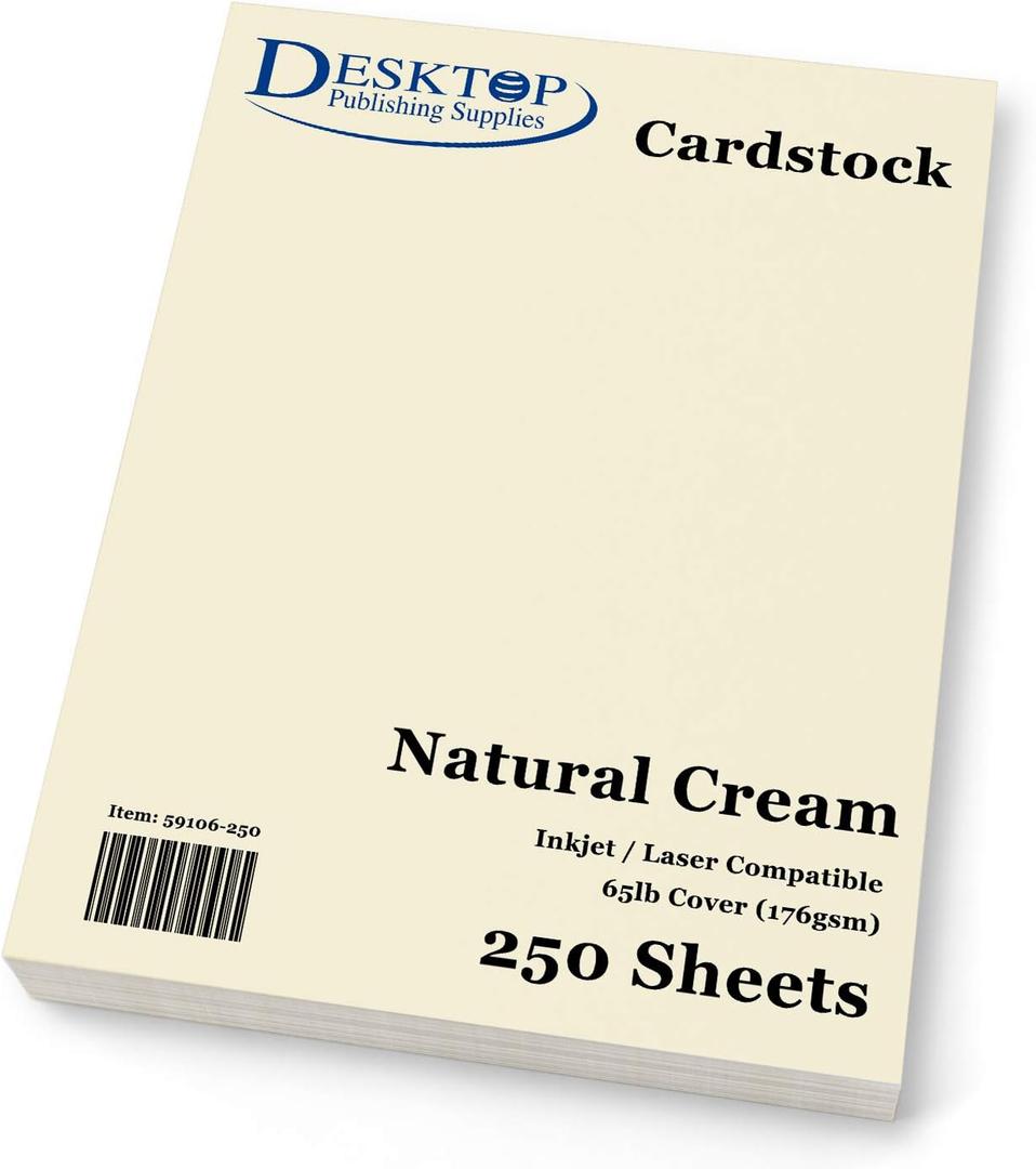 65 lb Cream Cardstock - 250 Sheets